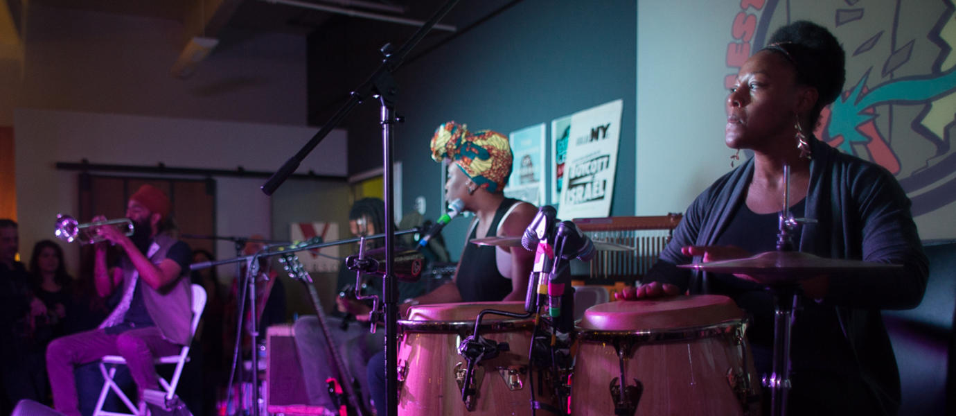 Tamar-kali with her band and special guest Sonny Singh at "Palestine Calling"